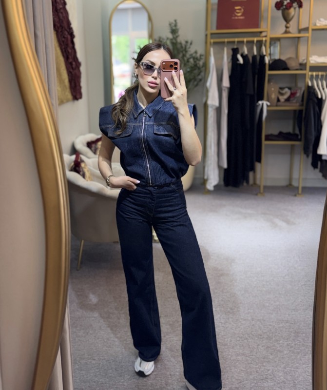 Denim Yelek Pantolon Takım
