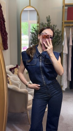 Denim Yelek Pantolon Takım