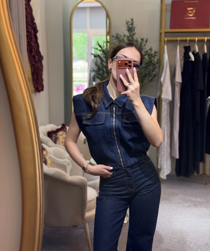 Denim Yelek Pantolon Takım